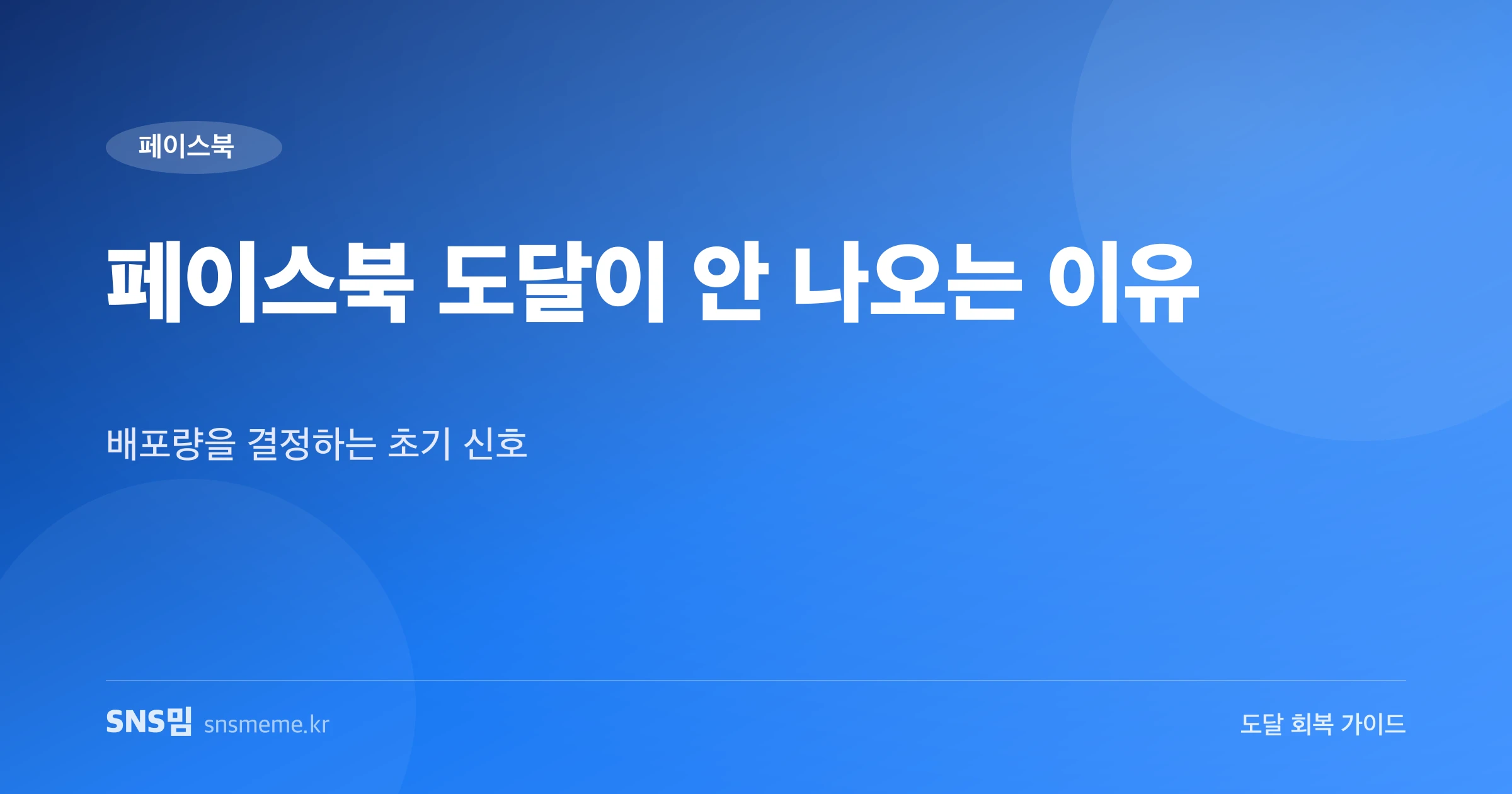 페이스북 게시물 도달 회복 가이드 히어로 이미지