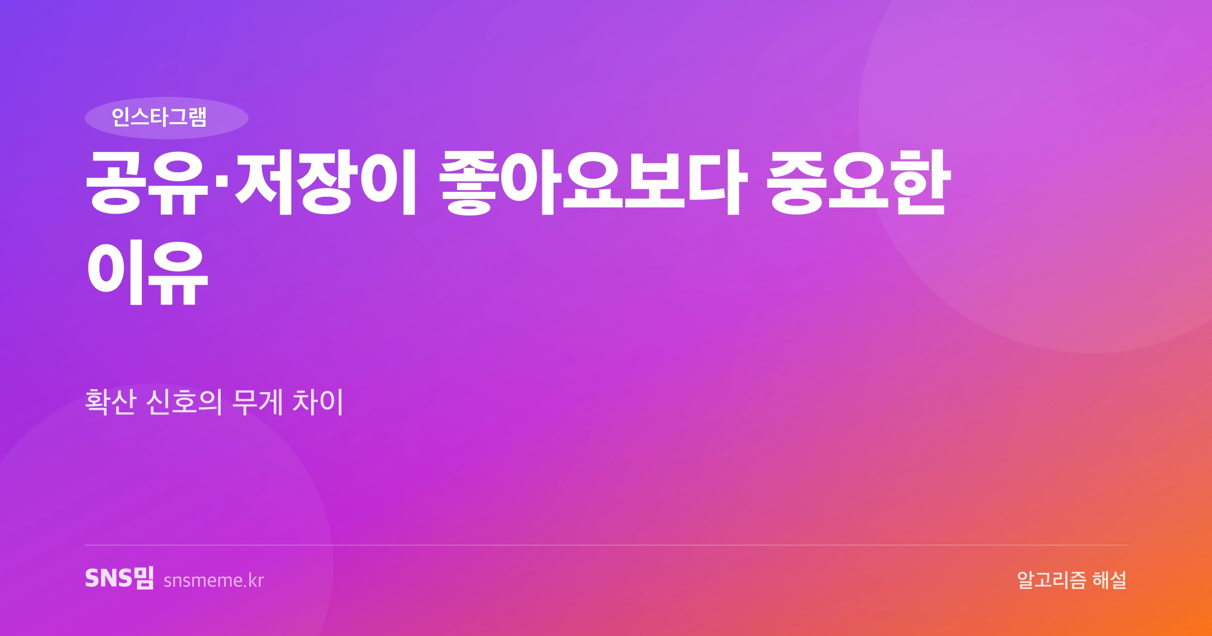 인스타그램 공유·저장 신호 가이드 히어로 이미지