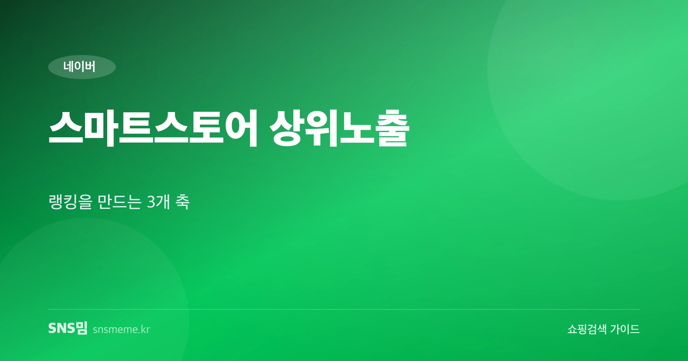네이버 스마트스토어 상위노출 가이드 히어로 이미지