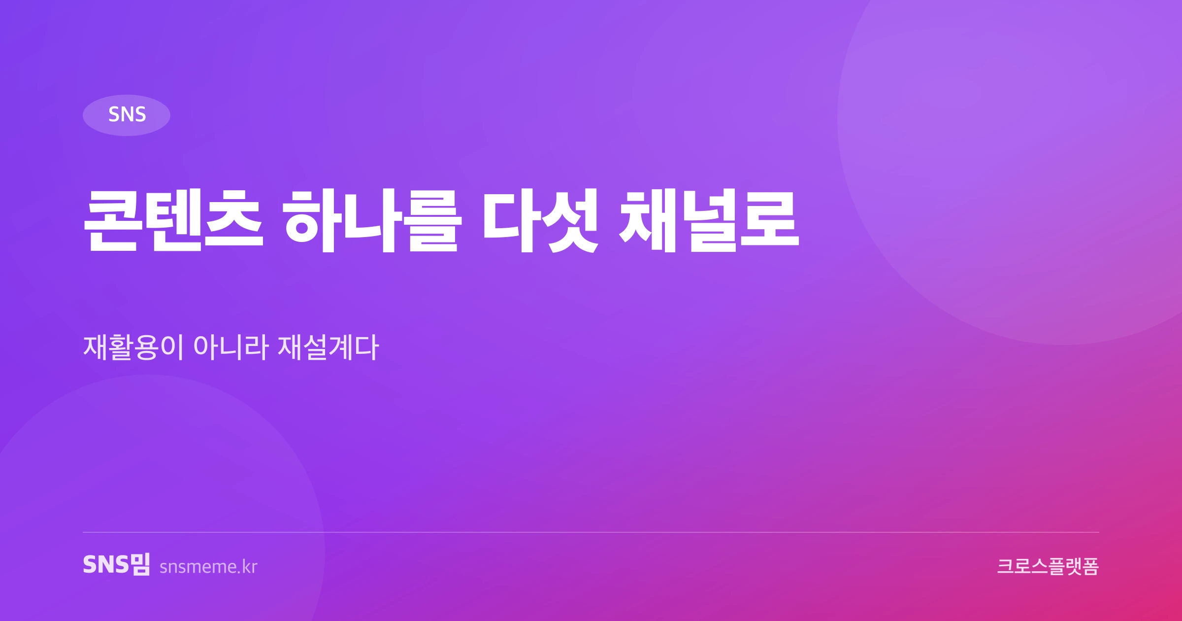콘텐츠 재활용 크로스플랫폼 전략 히어로 이미지