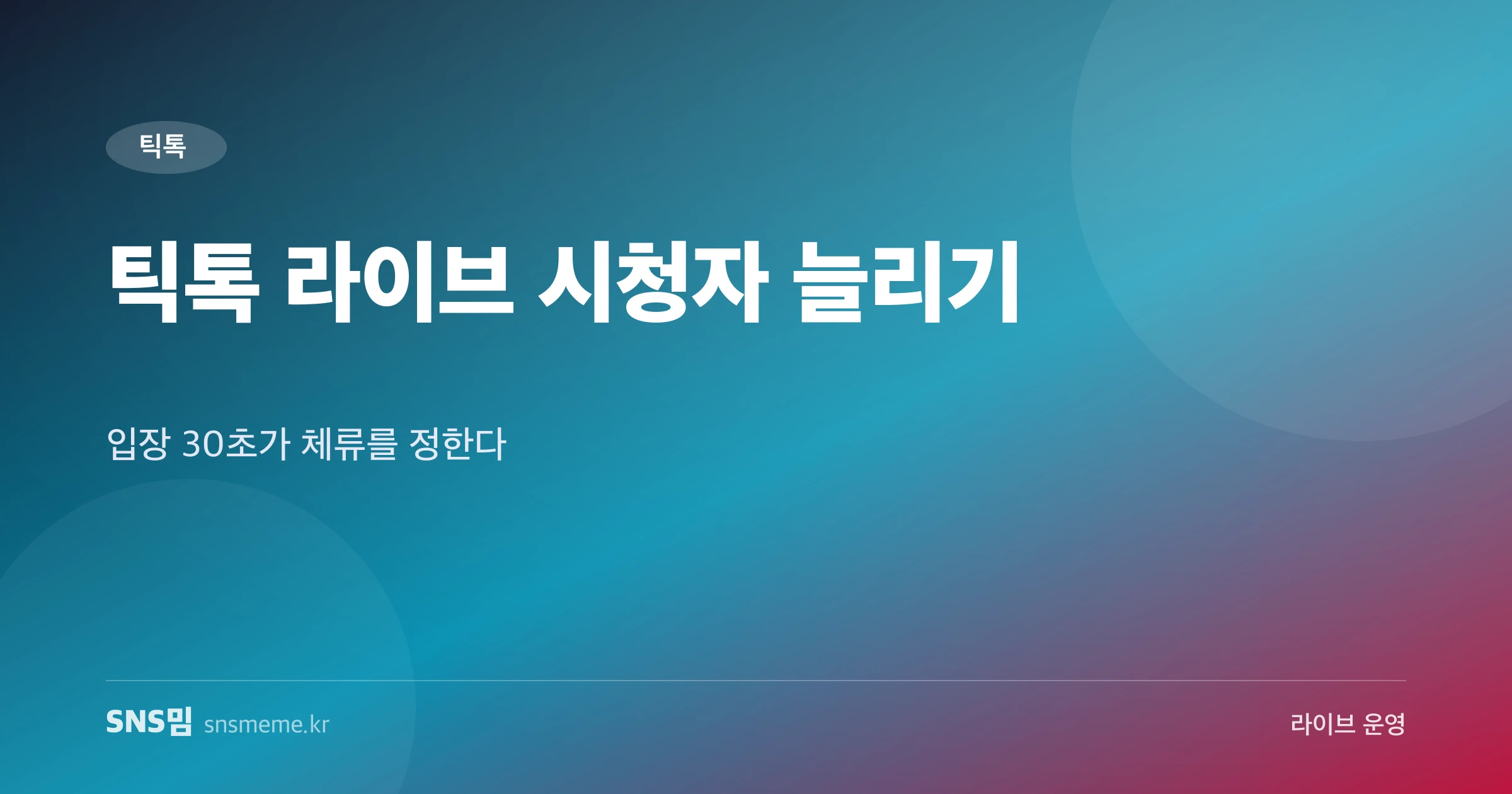 틱톡 라이브 시청자 늘리기 가이드 히어로 이미지
