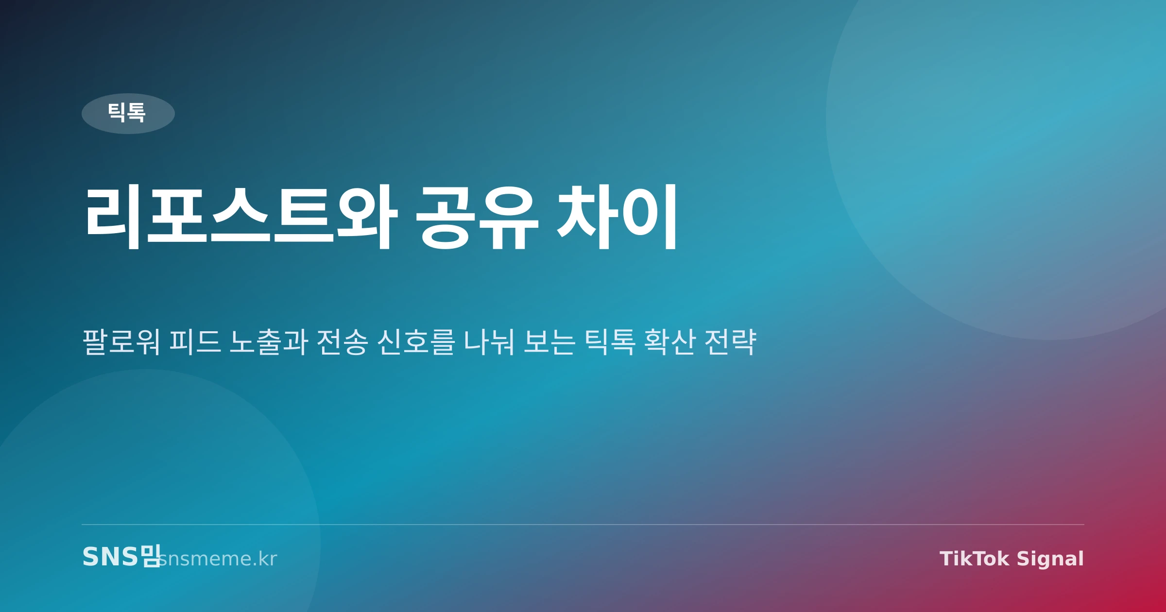 틱톡 리포스트와 공유 차이를 비교한 히어로 이미지