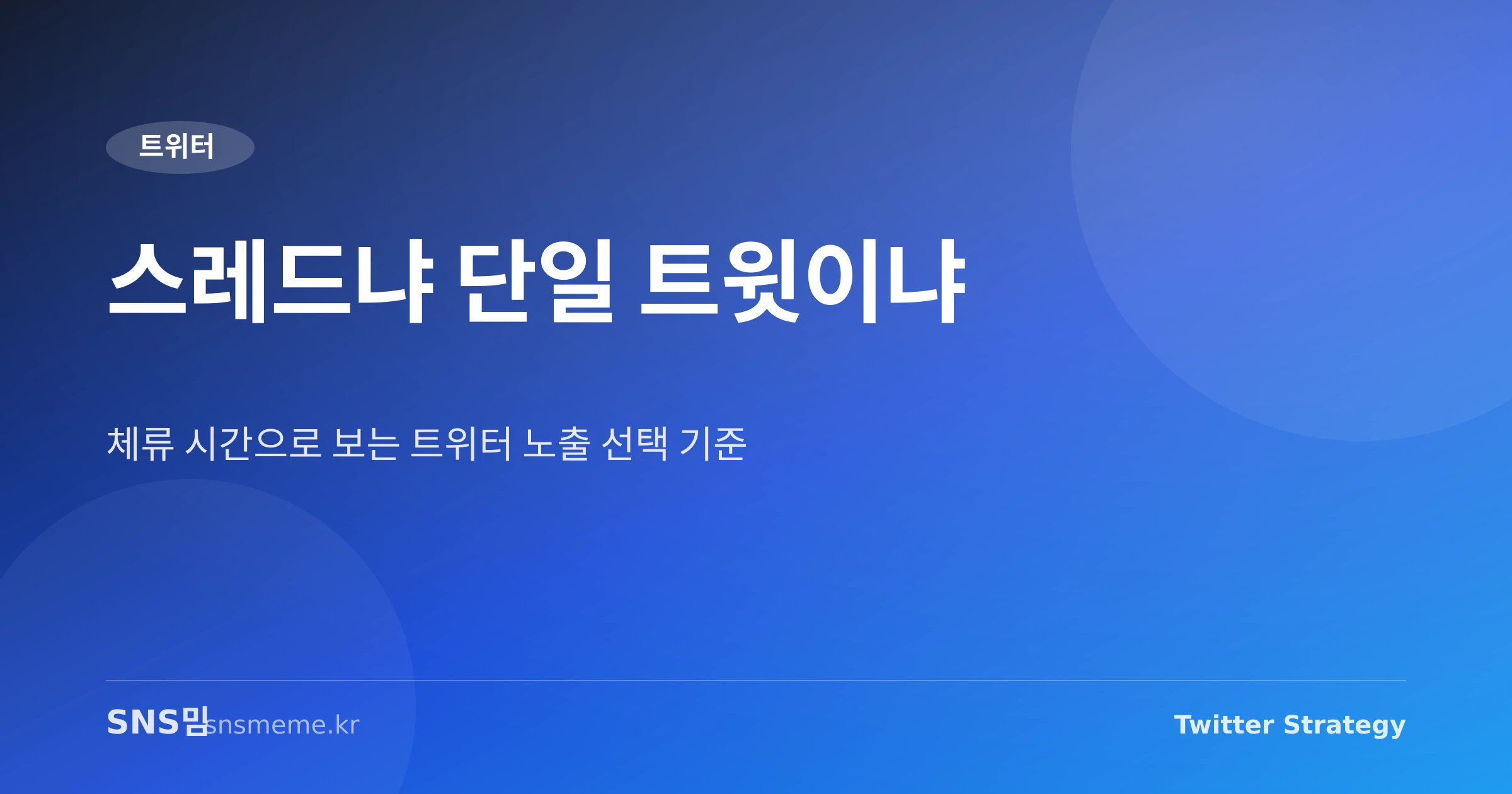 트위터 스레드와 단일 트윗의 체류 시간 기반 선택 기준